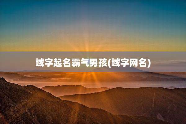域字起名霸气男孩(域字网名)
