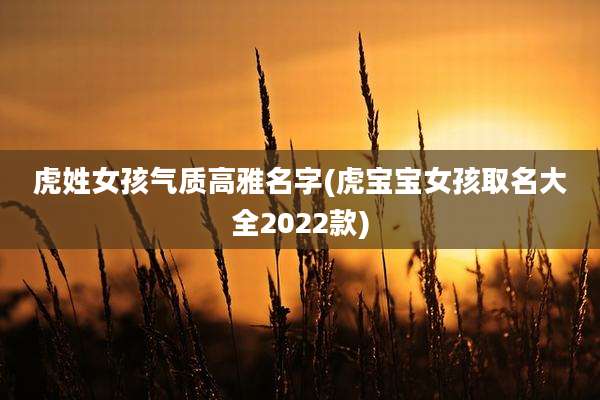 虎姓女孩气质高雅名字(虎宝宝女孩取名大全2022款)