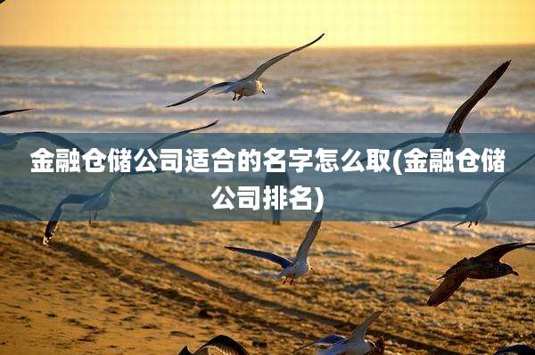 金融仓储公司适合的名字怎么取(金融仓储公司排名)