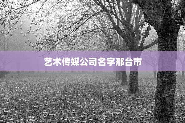 艺术传媒公司名字邢台市