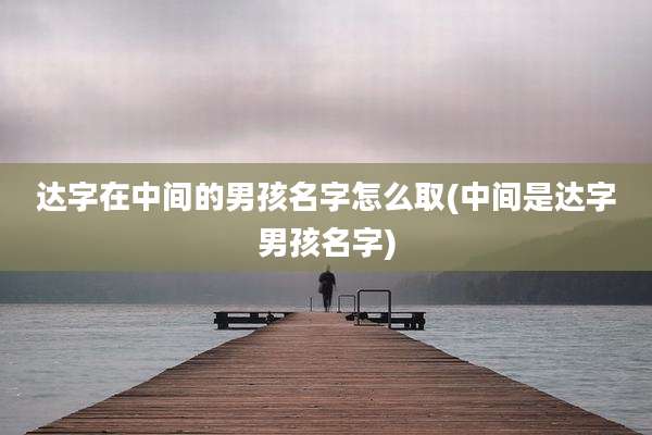 达字在中间的男孩名字怎么取(中间是达字男孩名字)