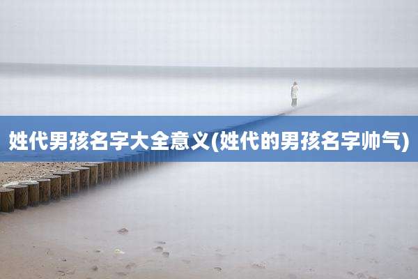 姓代男孩名字大全意义(姓代的男孩名字帅气)