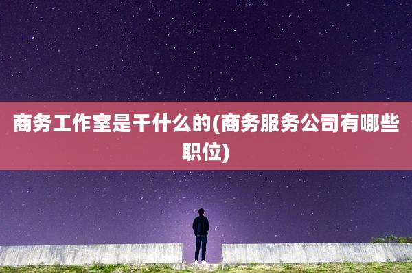 商务工作室是干什么的(商务服务公司有哪些职位)
