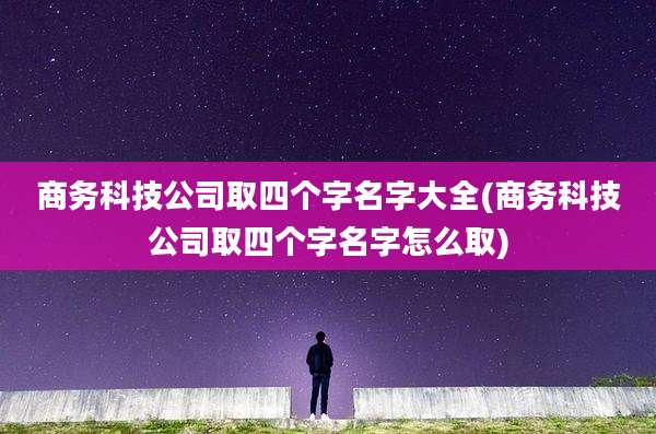 商务科技公司取四个字名字大全(商务科技公司取四个字名字怎么取)