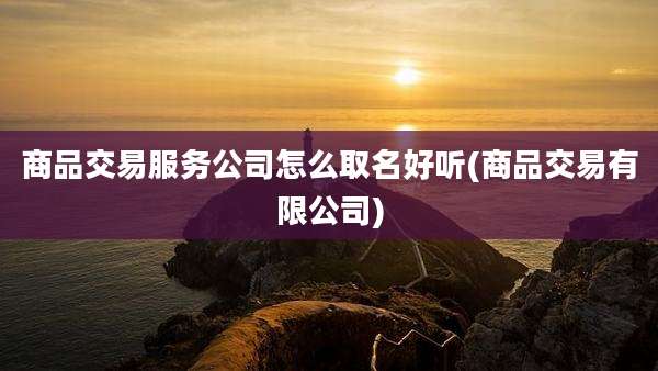 商品交易服务公司怎么取名好听(商品交易有限公司)