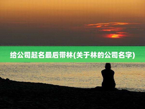 给公司起名最后带林(关于林的公司名字)