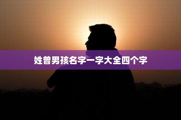 姓曾男孩名字一字大全四个字