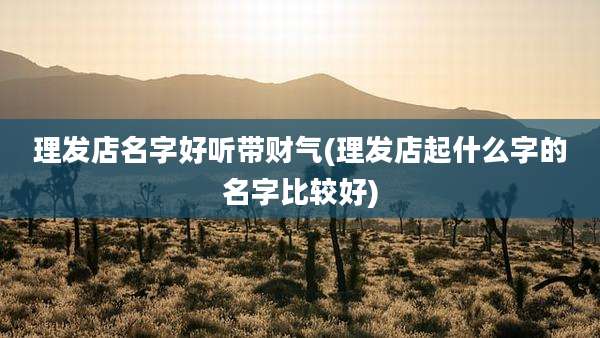 理发店名字好听带财气(理发店起什么字的名字比较好)