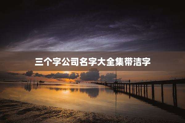 三个字公司名字大全集带洁字