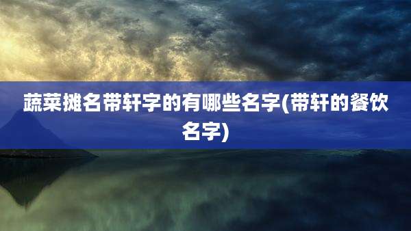 蔬菜摊名带轩字的有哪些名字(带轩的餐饮名字)