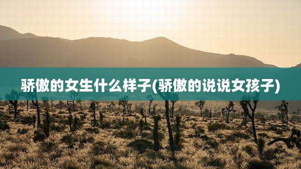 骄傲的女生什么样子(骄傲的说说女孩子)