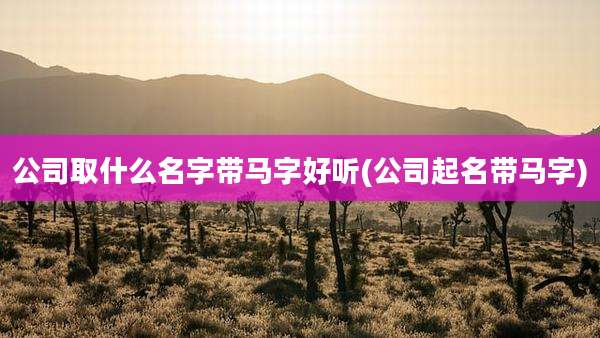 公司取什么名字带马字好听(公司起名带马字)
