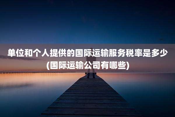 单位和个人提供的国际运输服务税率是多少(国际运输公司有哪些)