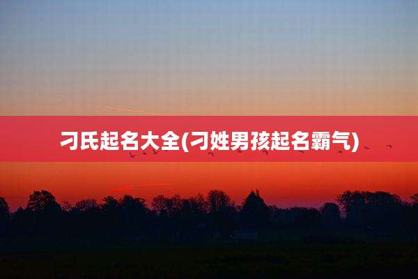 刁氏起名大全(刁姓男孩起名霸气)