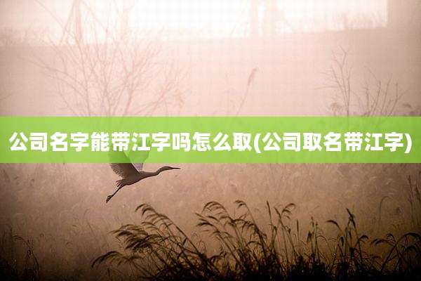公司名字能带江字吗怎么取(公司取名带江字)