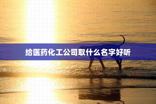 给医药化工公司取什么名字好听