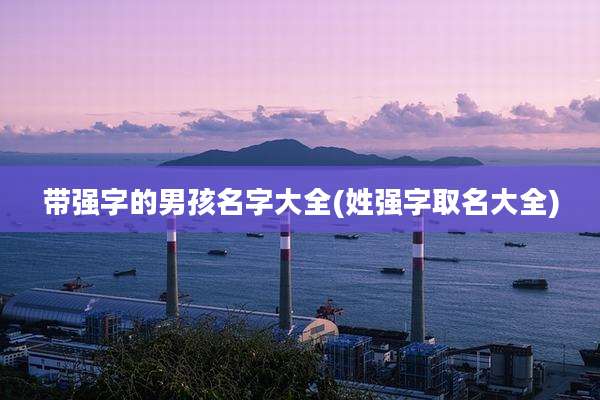 带强字的男孩名字大全(姓强字取名大全)