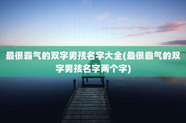 最很霸气的双字男孩名字大全(最很霸气的双字男孩名字两个字)
