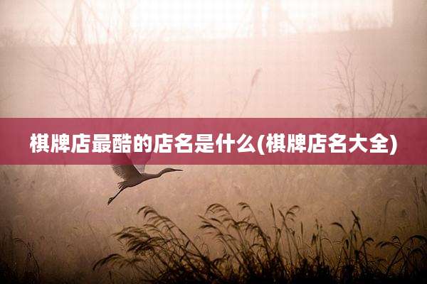 棋牌店最酷的店名是什么(棋牌店名大全)