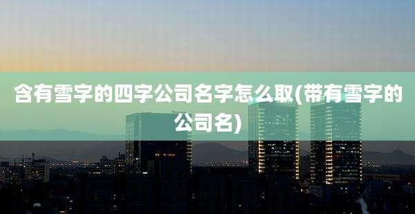 含有雪字的四字公司名字怎么取(带有雪字的公司名)