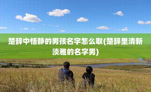 楚辞中恬静的男孩名字怎么取(楚辞里清新淡雅的名字男)