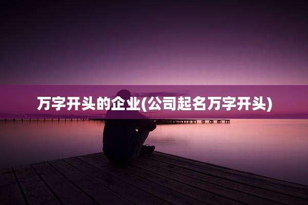 万字开头的企业(公司起名万字开头)