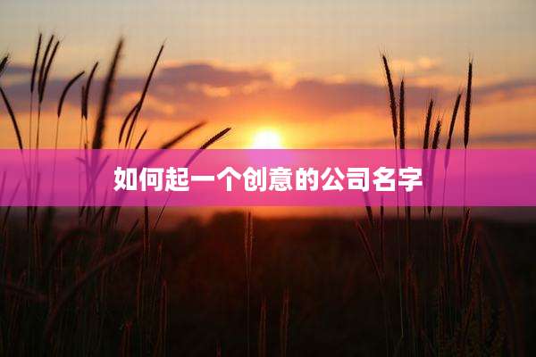 如何起一个创意的公司名字