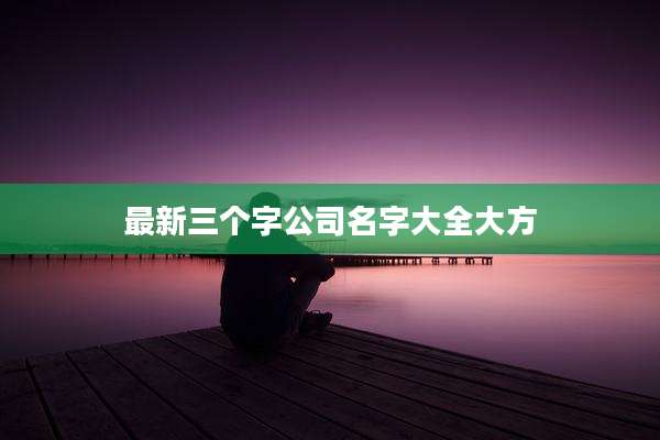 最新三个字公司名字大全大方