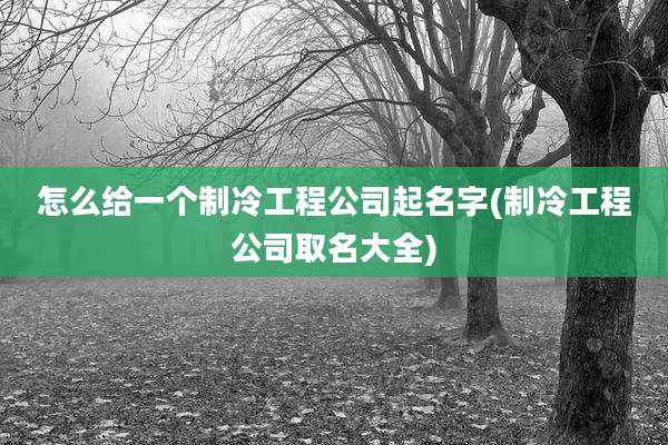 怎么给一个制冷工程公司起名字(制冷工程公司取名大全)