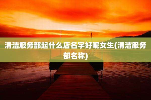 清洁服务部起什么店名字好呢女生(清洁服务部名称)