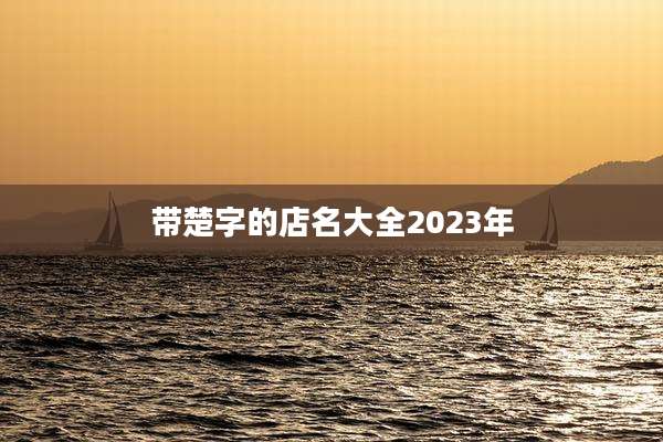 带楚字的店名大全2023年