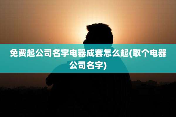 免费起公司名字电器成套怎么起(取个电器公司名字)
