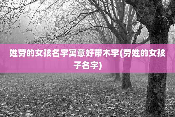 姓劳的女孩名字寓意好带木字(劳姓的女孩子名字)