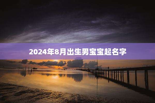 2024年8月出生男宝宝起名字