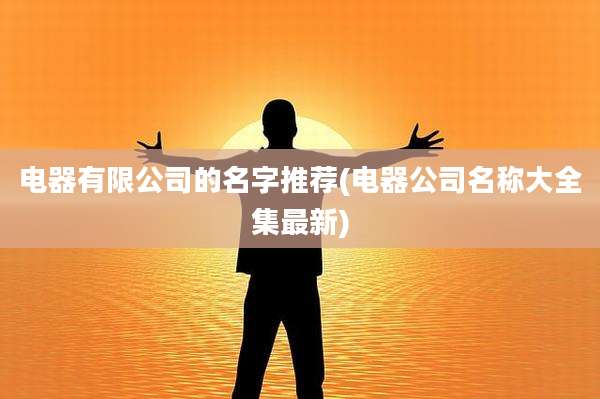 电器有限公司的名字推荐(电器公司名称大全集最新)