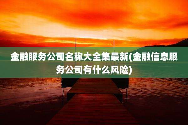 金融服务公司名称大全集最新(金融信息服务公司有什么风险)