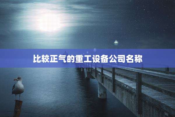 比较正气的重工设备公司名称