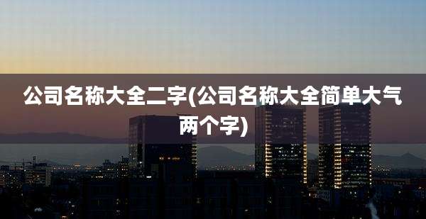 公司名称大全二字(公司名称大全简单大气两个字)