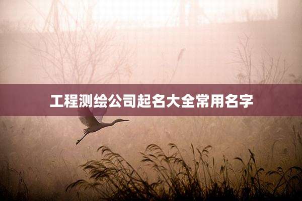 工程测绘公司起名大全常用名字