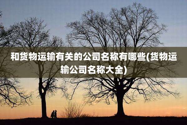 和货物运输有关的公司名称有哪些(货物运输公司名称大全)