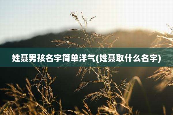 姓聂男孩名字简单洋气(姓聂取什么名字)