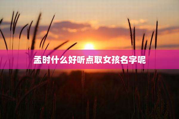 孟时什么好听点取女孩名字呢