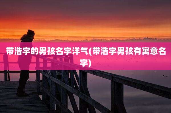 带浩字的男孩名字洋气(带浩字男孩有寓意名字)