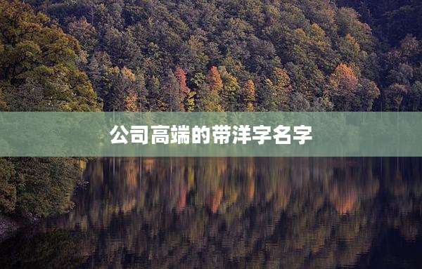 公司高端的带洋字名字