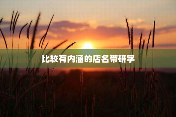 比较有内涵的店名带研字