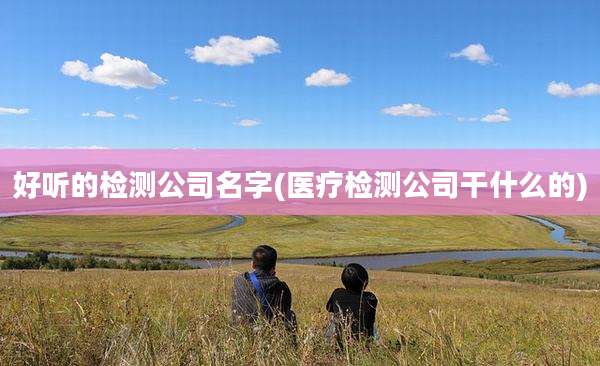 好听的检测公司名字(医疗检测公司干什么的)