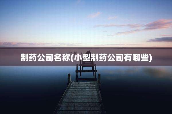 制药公司名称(小型制药公司有哪些)