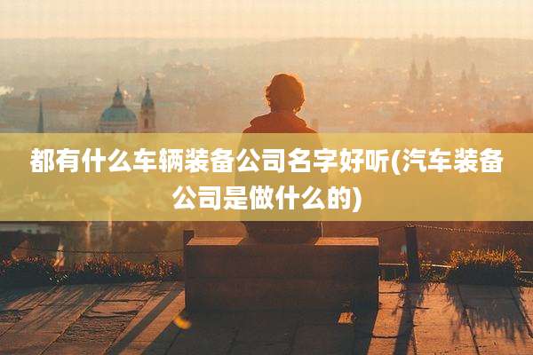 都有什么车辆装备公司名字好听(汽车装备公司是做什么的)