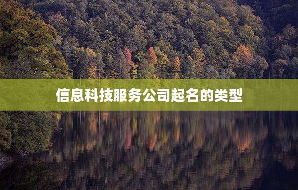 信息科技服务公司起名的类型