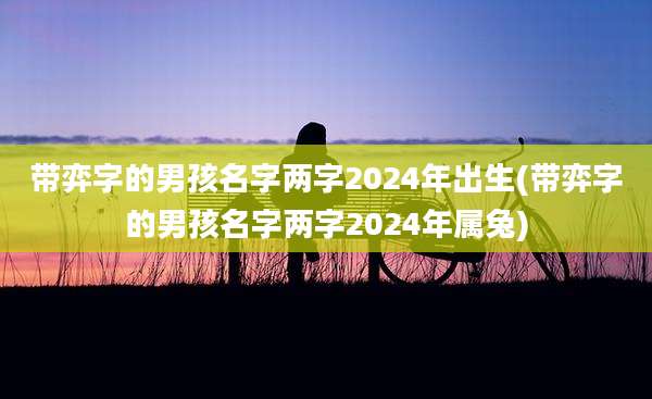 带弈字的男孩名字两字2024年出生(带弈字的男孩名字两字2024年属兔)